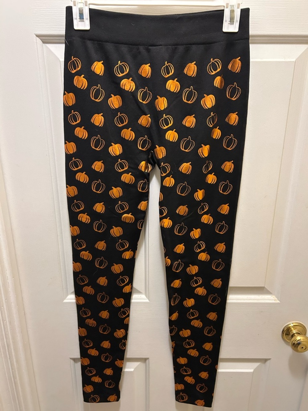 Target Black Leggings with Orange Pumpkin Pattern